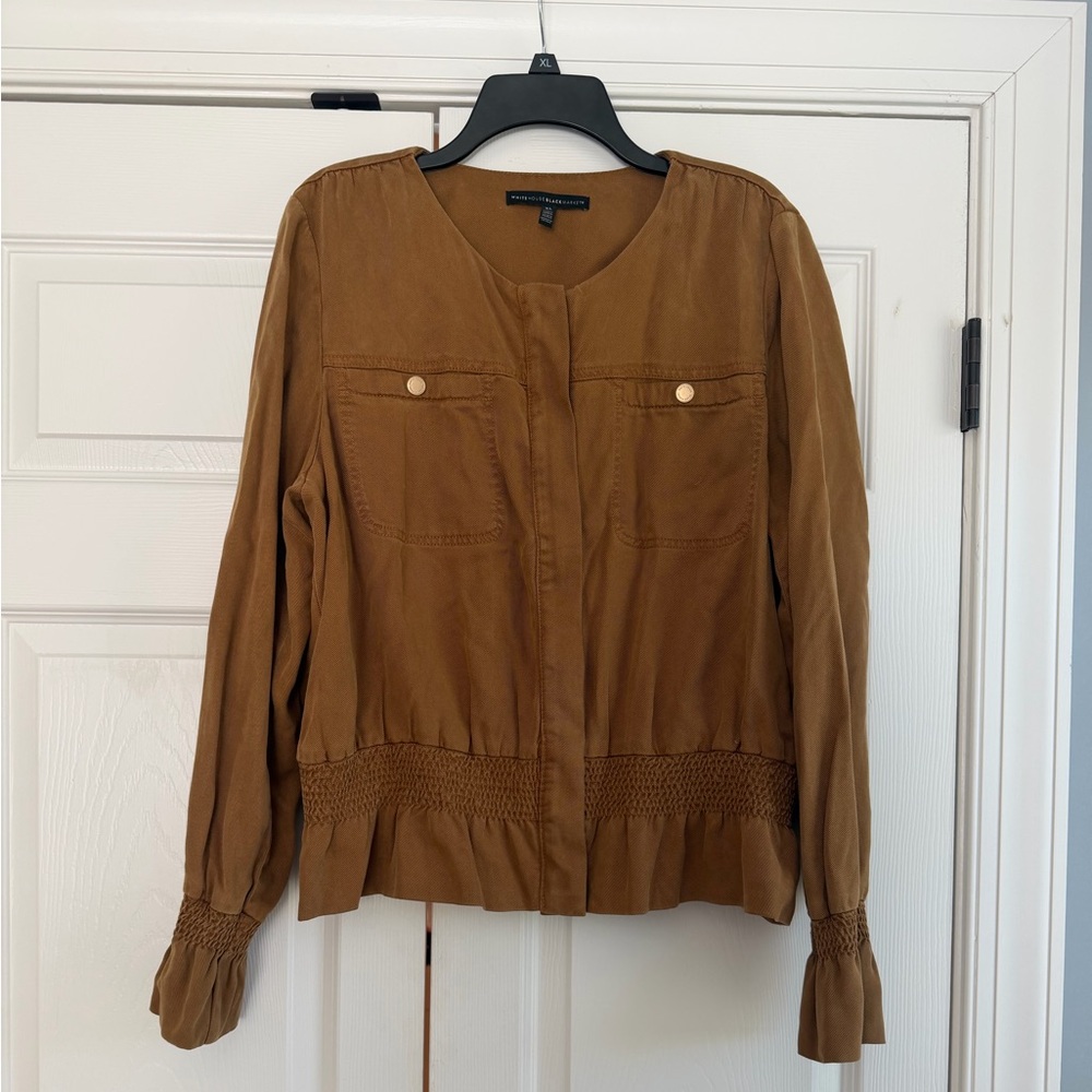Brown Women's Lightweight Button-Front Jacket